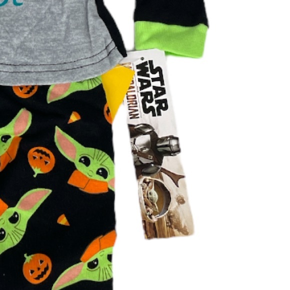 Star Wars The Mandalorian This Is My Spooky Side Pajamas Gray Black Size 3T - Picture 6 of 8